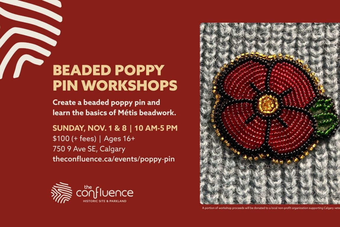 Poster for Beaded Poppy Pin Workshop