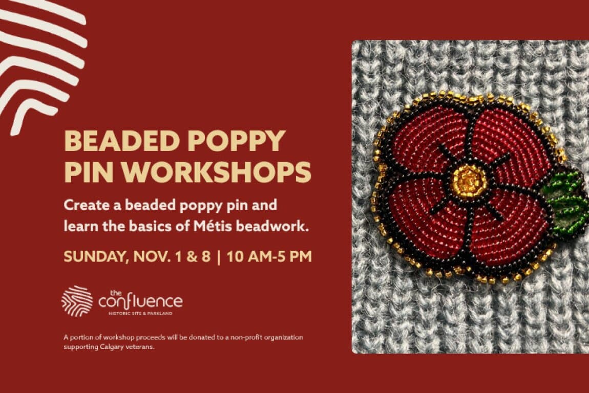 Beaded Poppy Pin Workshop at The Confluence Historic Site & Parkland